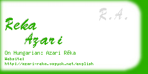reka azari business card