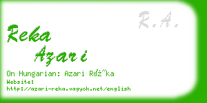 reka azari business card